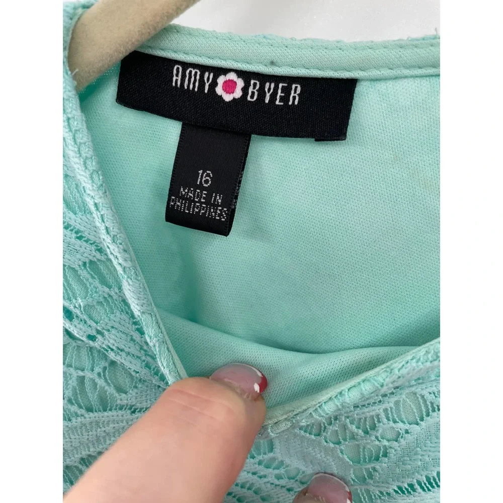 Amy Byer Green lace Girls 16